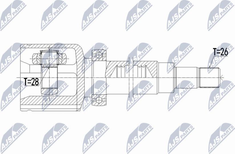 NTY NPW-VV-108 - Шарнирный комплект, ШРУС, приводной вал avtokuzovplus.com.ua