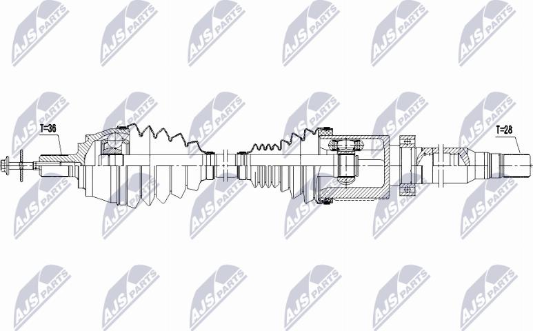 NTY NPW-VV-163 - Приводний вал autocars.com.ua