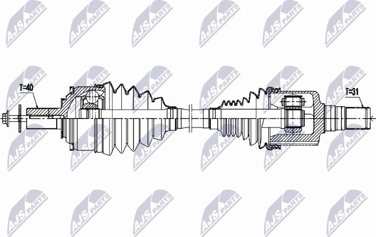 NTY NPW-VV-164 - Приводний вал autocars.com.ua