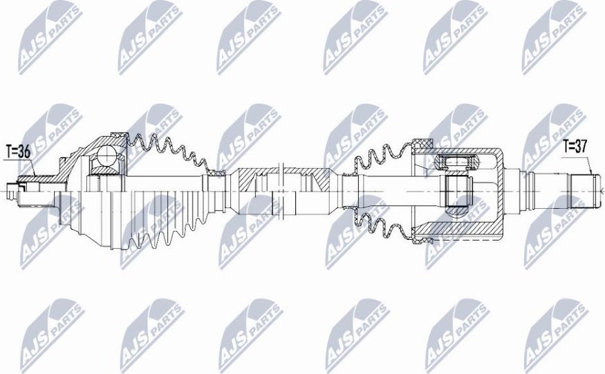 NTY NPW-VW-083 - Приводний вал autocars.com.ua