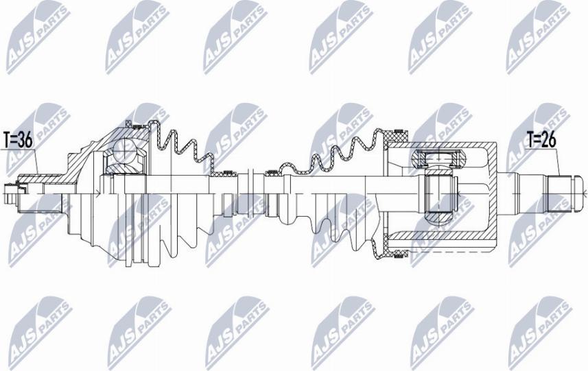 NTY NPW-VW-133 - Приводний вал autocars.com.ua