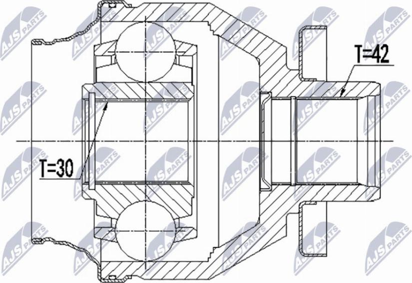 NTY NPW-VW-138 - Шарнирный комплект, ШРУС, приводной вал avtokuzovplus.com.ua