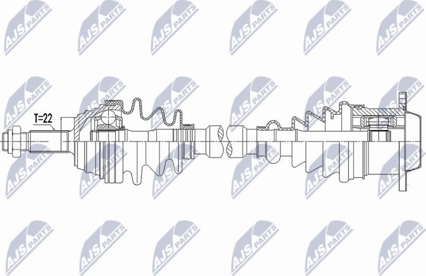 NTY NPW-VW-141 - Приводний вал autocars.com.ua