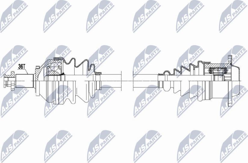 NTY NPW-VW-145 - Приводний вал autocars.com.ua