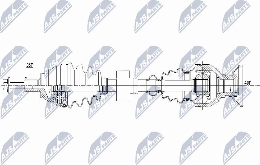 NTY NPW-VW-157 - Приводний вал autocars.com.ua