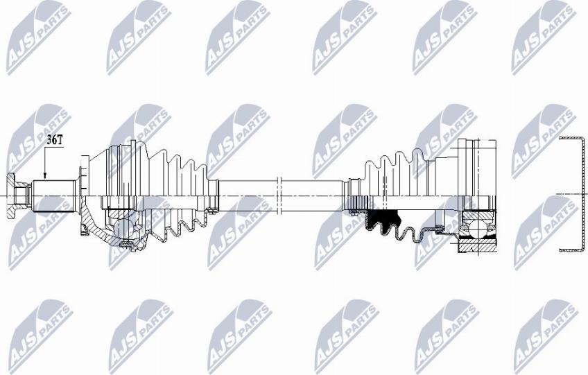 NTY NPW-VW-159 - Приводний вал autocars.com.ua