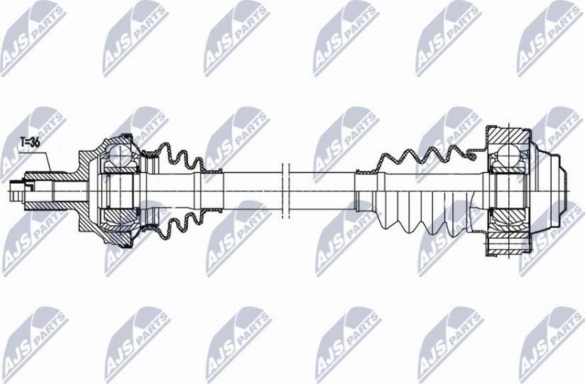 NTY NPW-VW-167 - Приводний вал autocars.com.ua