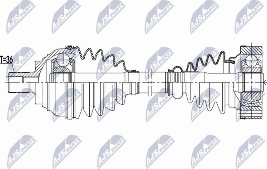 NTY NPW-VW-172 - Приводний вал autocars.com.ua