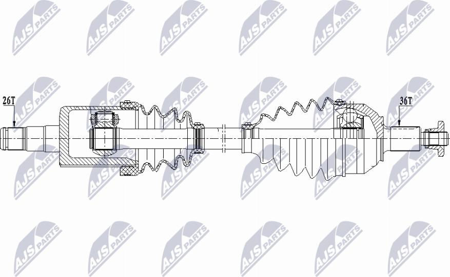 NTY NPW-VW-210 - Приводний вал autocars.com.ua