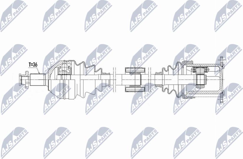 NTY NPW-VW-225 - Приводний вал autocars.com.ua