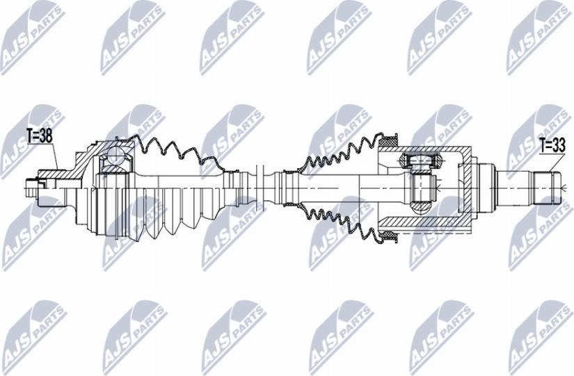 NTY NPW-VW-227 - Приводний вал autocars.com.ua