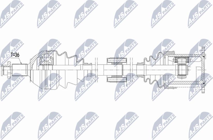NTY NPW-VW-230 - Приводний вал autocars.com.ua