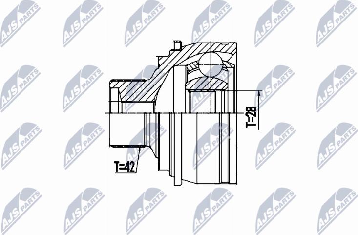 NTY NPZ-AU-058 - Шарнірний комплект, ШРУС, приводний вал autocars.com.ua