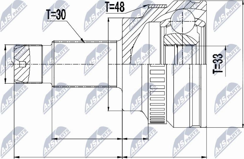 NTY NPZ-BM-010 - Шарнирный комплект, ШРУС, приводной вал avtokuzovplus.com.ua