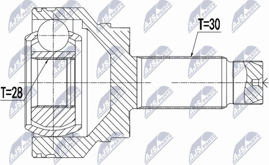 NTY NPZ-BM-015 - Шарнирный комплект, ШРУС, приводной вал avtokuzovplus.com.ua