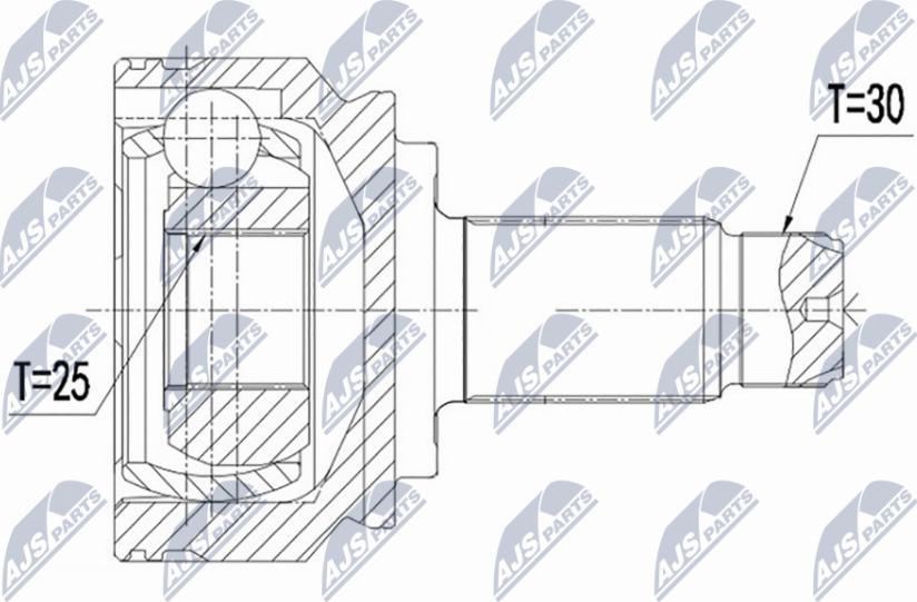 NTY NPZ-BM-026 - Шарнирный комплект, ШРУС, приводной вал avtokuzovplus.com.ua