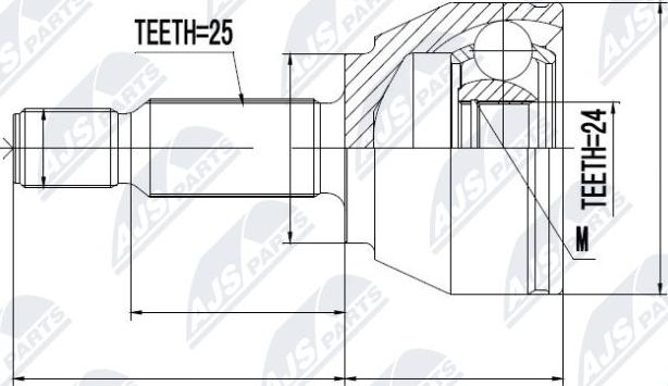 NTY NPZ-FR-029 - Шарнірний комплект, ШРУС, приводний вал autocars.com.ua