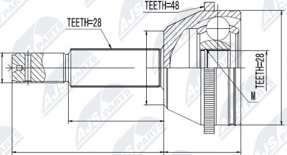 NTY NPZ-FR-038 - Шарнірний комплект, ШРУС, приводний вал autocars.com.ua