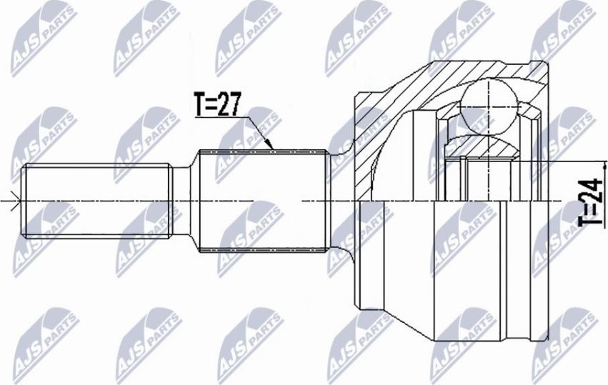 NTY NPZ-FR-057 - Шарнирный комплект, ШРУС, приводной вал avtokuzovplus.com.ua