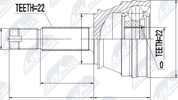 NTY NPZ-FT-021 - Шарнірний комплект, ШРУС, приводний вал autocars.com.ua