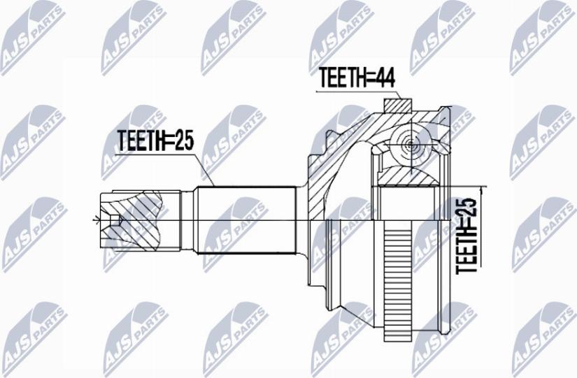NTY NPZ-FT-029 - Шарнірний комплект, ШРУС, приводний вал autocars.com.ua