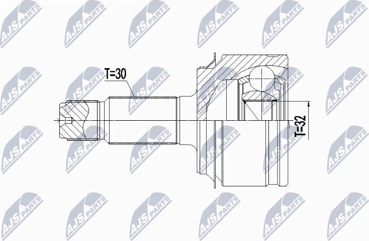 NTY NPZ-HD-066 - Шарнірний комплект, ШРУС, приводний вал autocars.com.ua