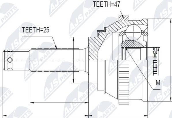 NTY NPZ-HY-510 - Шарнирный комплект, ШРУС, приводной вал avtokuzovplus.com.ua