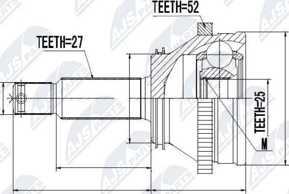 NTY NPZ-HY-514 - Шарнирный комплект, ШРУС, приводной вал avtokuzovplus.com.ua