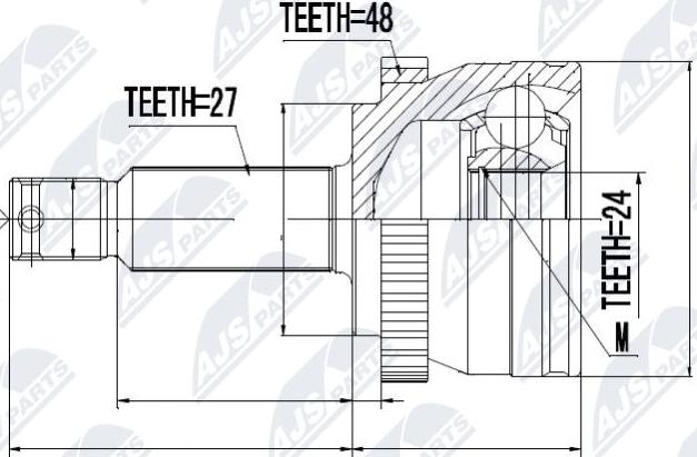 NTY NPZ-HY-515 - Шарнирный комплект, ШРУС, приводной вал avtokuzovplus.com.ua