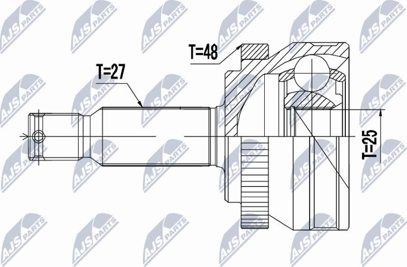 NTY NPZ-HY-517 - Шарнирный комплект, ШРУС, приводной вал avtokuzovplus.com.ua