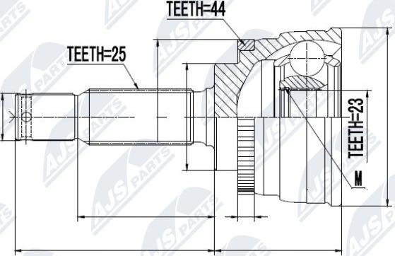 NTY NPZ-HY-533 - Шарнирный комплект, ШРУС, приводной вал avtokuzovplus.com.ua