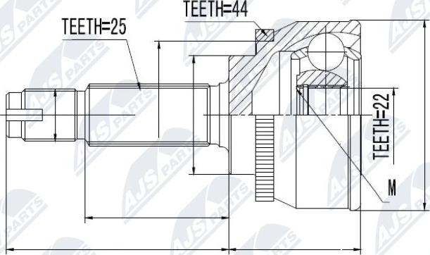 NTY NPZ-HY-539 - Шарнірний комплект, ШРУС, приводний вал autocars.com.ua