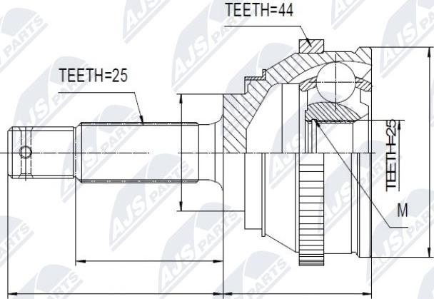 NTY NPZ-HY-545 - Шарнірний комплект, ШРУС, приводний вал autocars.com.ua