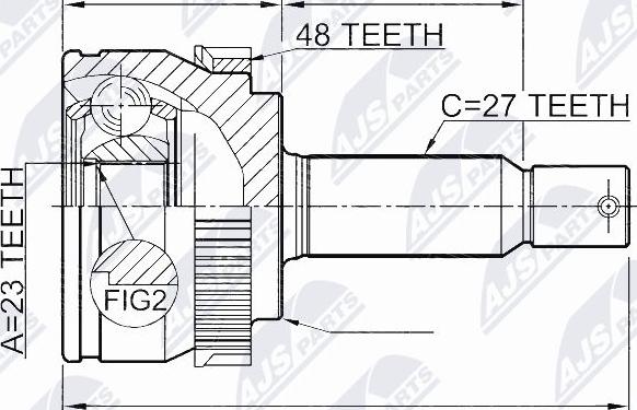 NTY NPZ-HY-547 - Шарнирный комплект, ШРУС, приводной вал avtokuzovplus.com.ua