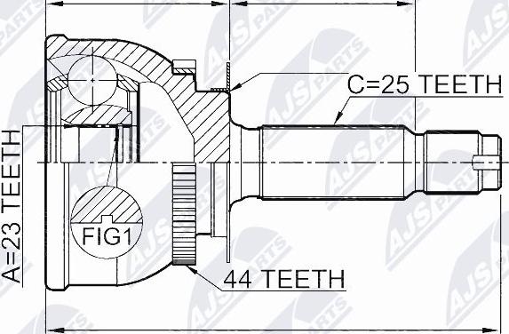 NTY NPZ-HY-549 - Шарнирный комплект, ШРУС, приводной вал avtokuzovplus.com.ua