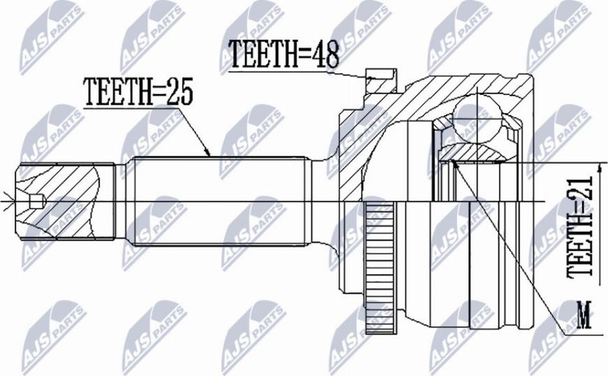 NTY NPZ-HY-556 - Шарнірний комплект, ШРУС, приводний вал autocars.com.ua