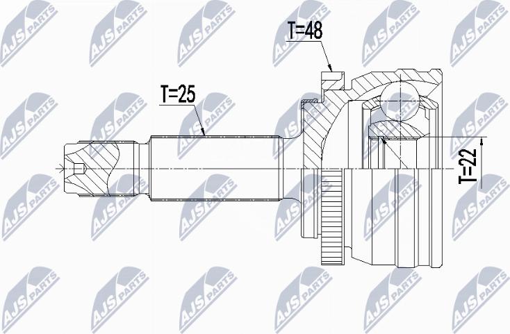 NTY NPZ-HY-561 - Шарнірний комплект, ШРУС, приводний вал autocars.com.ua