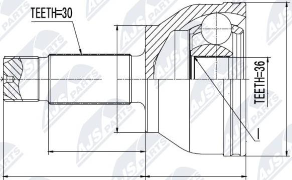 NTY NPZ-ME-010 - Шарнірний комплект, ШРУС, приводний вал autocars.com.ua