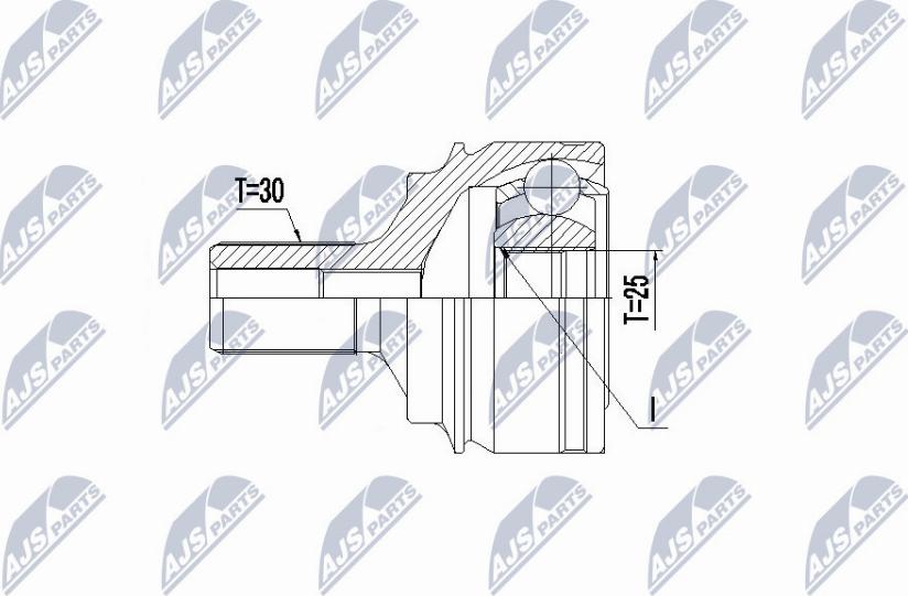 NTY NPZ-ME-027 - Шарнирный комплект, ШРУС, приводной вал avtokuzovplus.com.ua