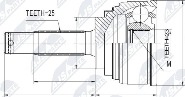 NTY NPZ-MS-005 - Шарнирный комплект, ШРУС, приводной вал avtokuzovplus.com.ua