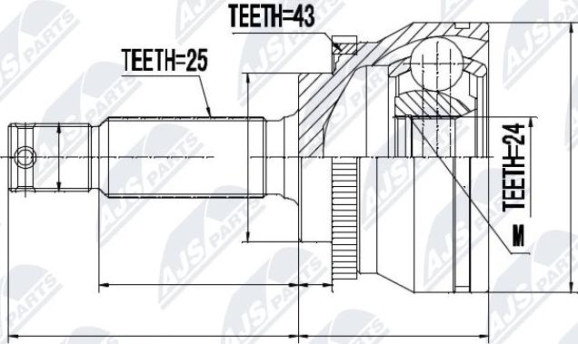 NTY NPZ-MS-023 - Шарнірний комплект, ШРУС, приводний вал autocars.com.ua