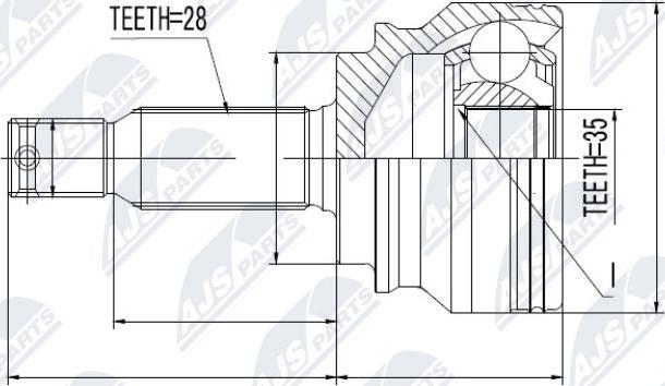 NTY NPZ-MS-036 - Шарнірний комплект, ШРУС, приводний вал autocars.com.ua