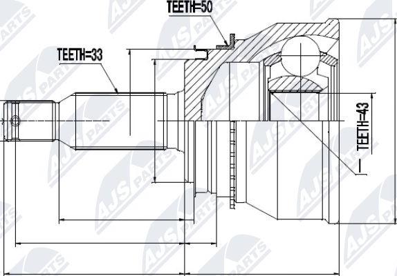 NTY NPZ-MS-038 - Шарнирный комплект, ШРУС, приводной вал avtokuzovplus.com.ua