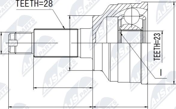 NTY NPZ-MZ-010 - Шарнирный комплект, ШРУС, приводной вал avtokuzovplus.com.ua