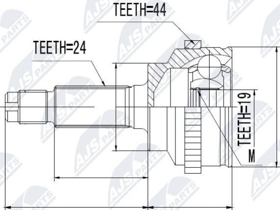 NTY NPZ-MZ-014 - Шарнирный комплект, ШРУС, приводной вал avtokuzovplus.com.ua