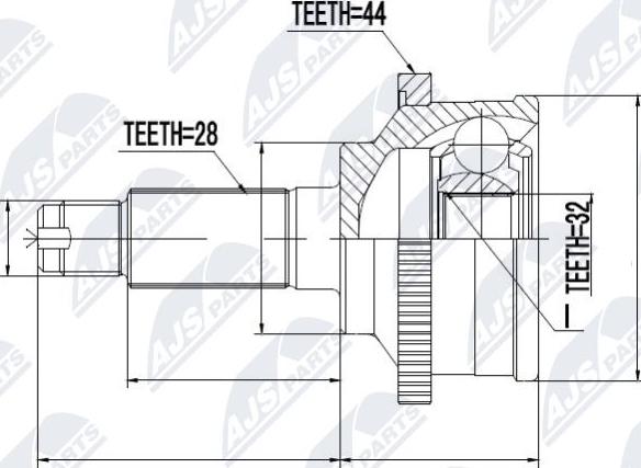 NTY NPZ-MZ-022 - Шарнирный комплект, ШРУС, приводной вал avtokuzovplus.com.ua