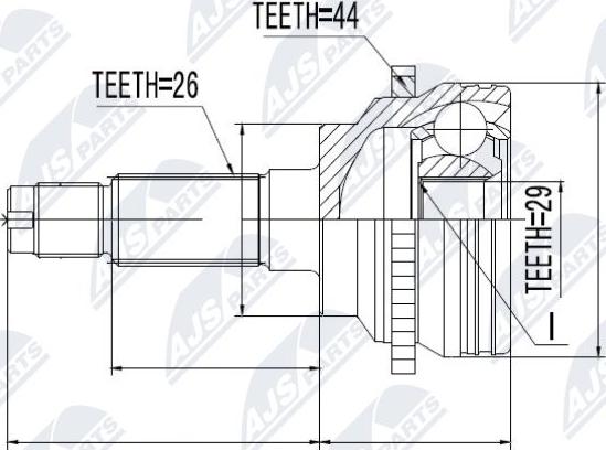 NTY NPZ-MZ-029 - Шарнирный комплект, ШРУС, приводной вал avtokuzovplus.com.ua