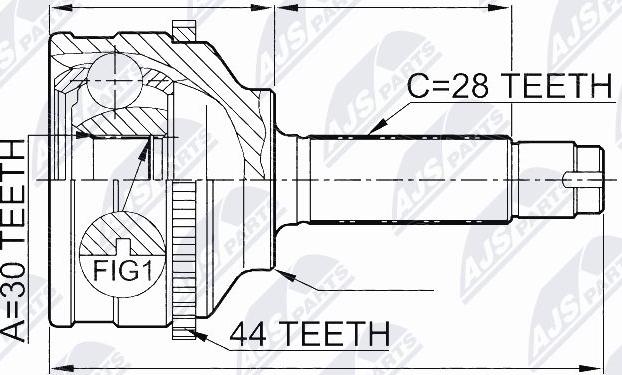 NTY NPZ-MZ-037 - Шарнирный комплект, ШРУС, приводной вал avtokuzovplus.com.ua