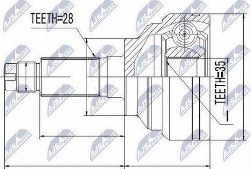 NTY NPZ-MZ-049 - Шарнирный комплект, ШРУС, приводной вал avtokuzovplus.com.ua