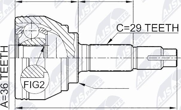 NTY NPZ-NS-078 - Шарнірний комплект, ШРУС, приводний вал autocars.com.ua